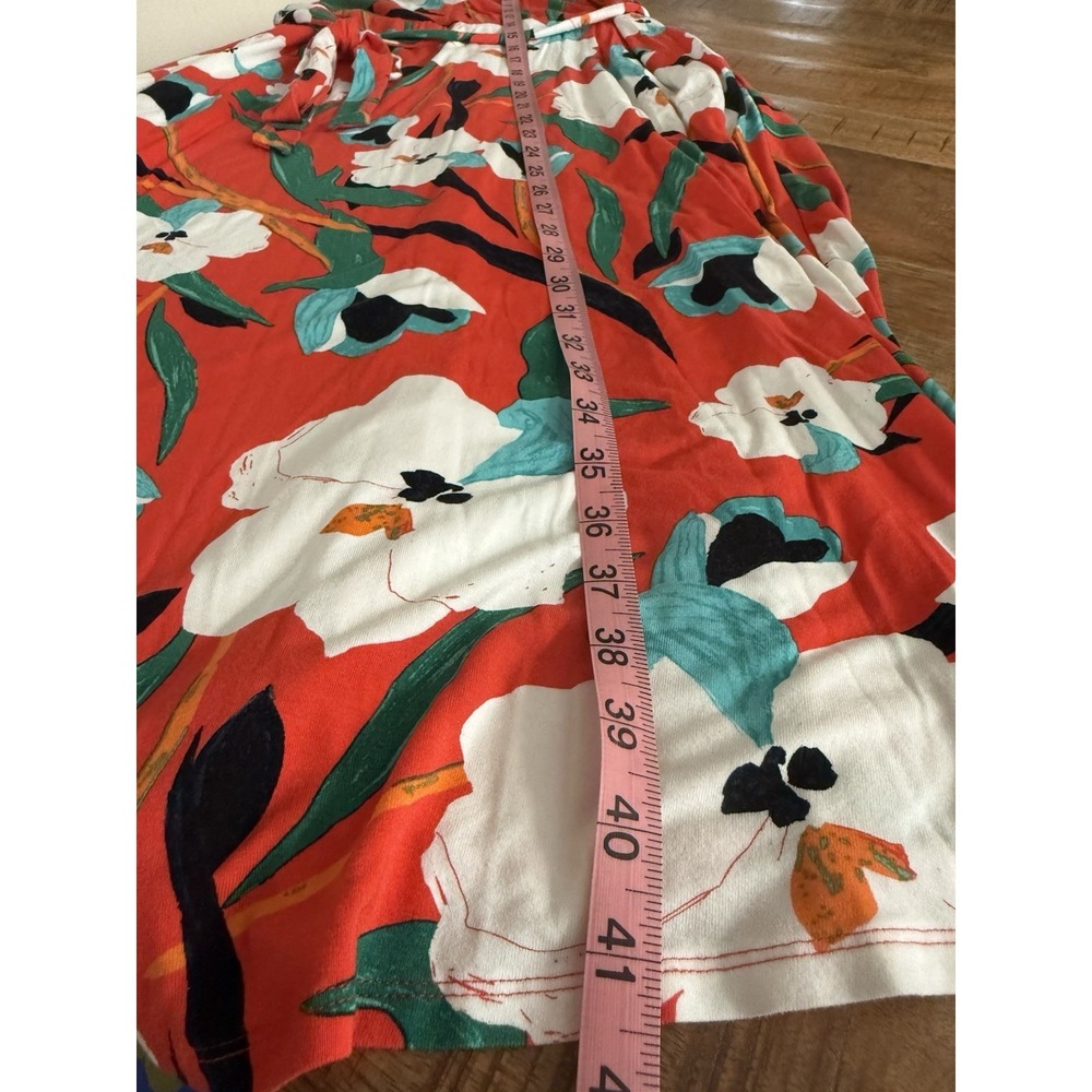 Sigrid Olsen Red Floral Maxi Dress Size M Sleeveless Tropical Resort - Picture 6 of 6